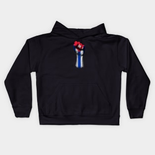 Flag of Cuba on a Raised Clenched Fist Kids Hoodie